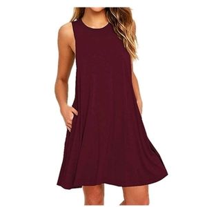 Wine Red Sleeveless Dress NWOT
